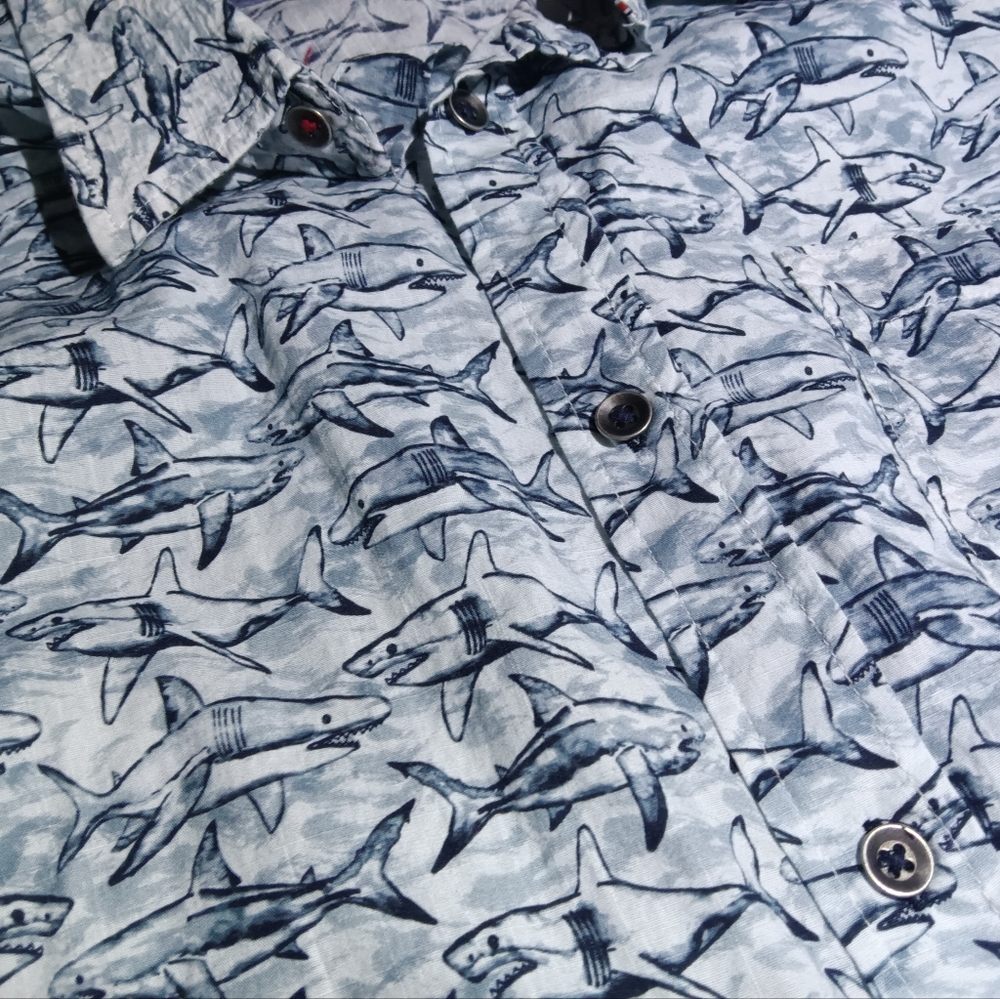 Flag&Athem Casual Graphic SHARK Collar T shir
